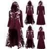 Mens Medieval Steampunk Hooded Jacket Cape Victorian Renaissance Halloween Perform Long Gothic Vintage Cape Role Play Costume