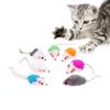 Colorful Rabbit Fur Mouse Cat Toy with Sand and Gravel for Self-Play