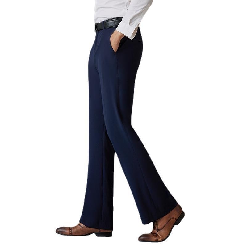 Men Bell Bottom Flare Pants Slim Fit Breathable Stretch Formal Dress Trousers Vintage