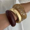 Irregular Transparent Acrylic Bangles 2025 New Trend Daily Y2K Jewelry Geometric Exaggerated Large Resin Bracelets for Women Retro Pulseras Mujer
