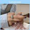 Unique 925 Sterling Silver Smile Face Ring For Women Trendy Hip Hop Style Jewelry