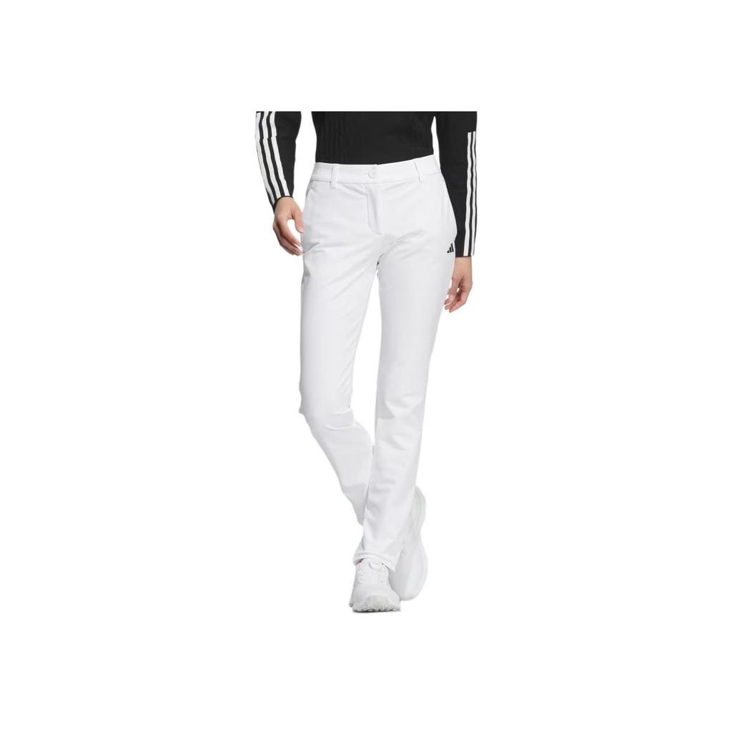 Adidas Logo Slim Fit Zip Casual Pants Women Bottoms White IS4736