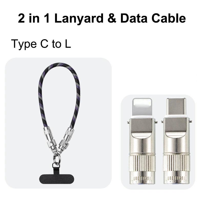 Trending New 30cm USB-C Fast Charging Braided Portable Lanyard Wrist Strap Data Cable for Mobile Phone iPhone 17 & for