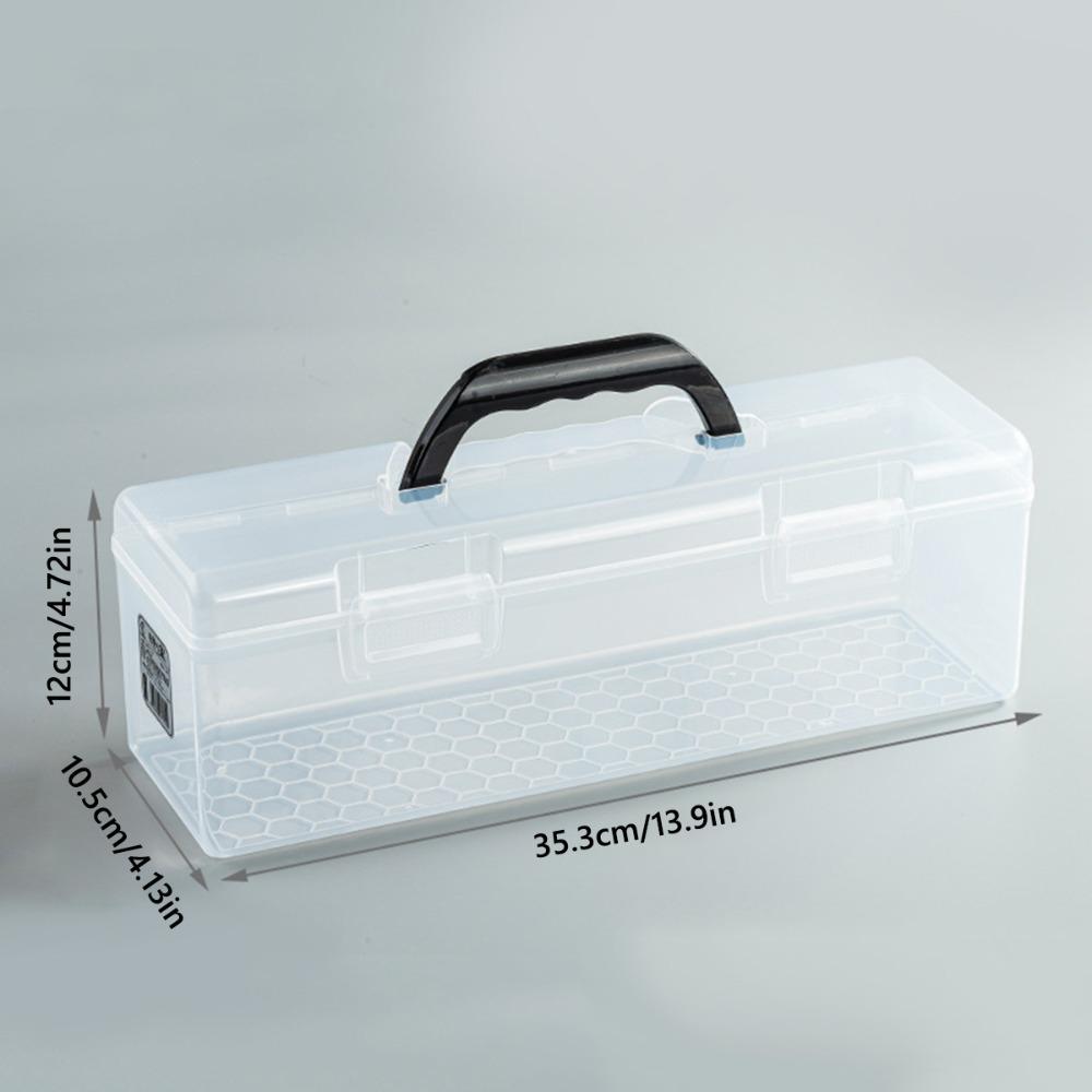 Clear Clear Storage Box with Handle Marker Pen Storage Holder Painting Brush Case Art Students