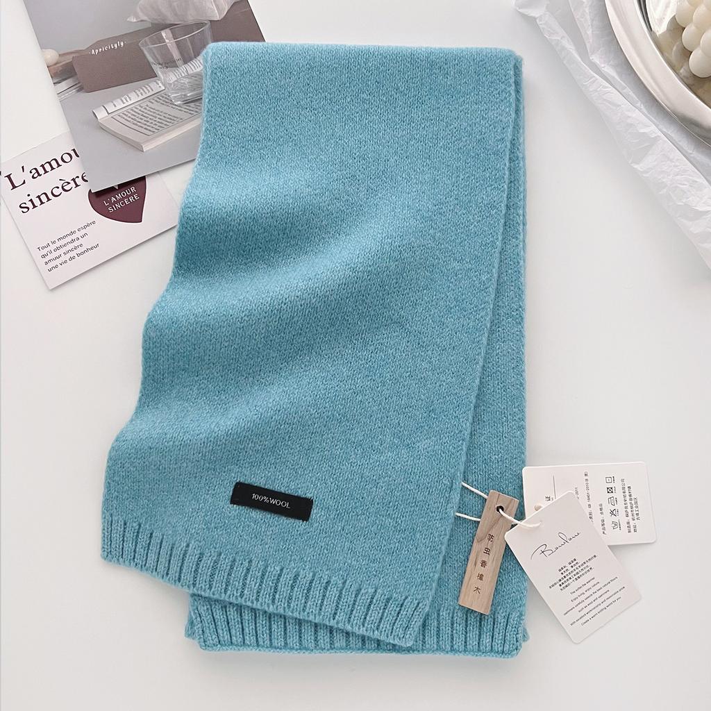 Wool Knitted Scarf Women Winter Soft Small Scarves Shawl Thickened Fashion Cashmere Pashmina Lady Hijab Luxury Neckerchief