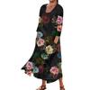 Платье для женщин, весеннее повседневное модное платье в стиле бохо с рукавами 3/4 для праздника, большого размера