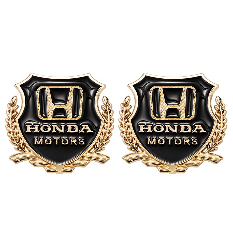 APK1 2Pcs Car Metal Eagle Badge Stickers Decorative Accessories For Honda Civic FIT Accord Prelude CRV 5th City CRZ CRX Jazz HRV