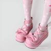 Spot | Sweetheart Fudge | Оригинальные туфли в стиле лолиты с перекрестными ремешками и круглой головкой, с плоским дном, с бантом