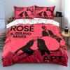 Pink Retro Rock Band Poster Bedding Duvet Cover Set Duvet Cover Pillowcases  (1*Duvet Cover 2*Pillowcases, without duvet insert)