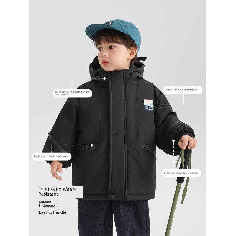 Boys' Waterproof Cotton-Padded Thickened Jacket Winter Clothing 2025 New Autumn and Winter Style Children's Baby Toddler Winter Cotton Coat Trendy