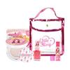 Little Bling Набор из 2-х розовых косметичек 'Звездная Богиня' для детей A: Ежедневный сан-пак + Ногти с кольцом Aurora Pink + Розовый бальзам для губ + 1 Розовая косметичка в наборе