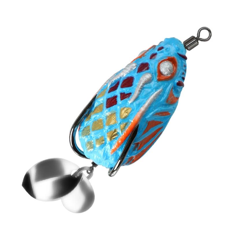 4cm 5.8g Ray Frogs Crankbait Lures PVC Frogs Lures Fishing Lures with Double Hook Blackfish Frogs Baits Multiple Color