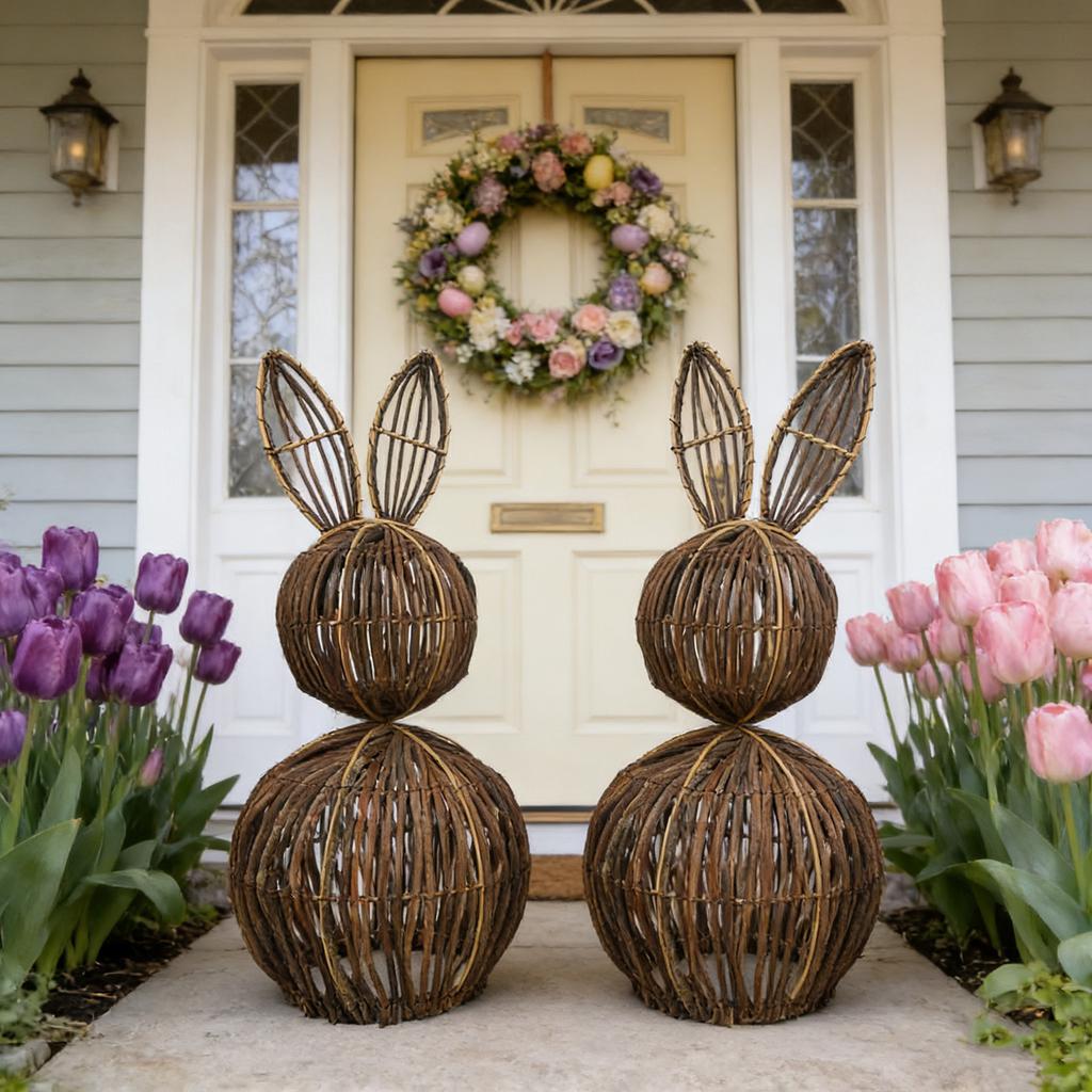 Hand-woven Bunny Easter Ornament