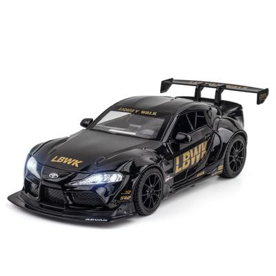 Масштаб 1/22 Toyota Supra Sports, литая под давлением модель автомобиля из сплава, игрушечный автомобиль с откатным механизмом со звуком и светом для детей и взрослых, подарочная коллекция