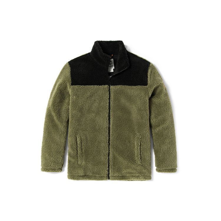 Timberland Color Block Fleece Logo Warm Casual Stand Collar Jacket Men Jacket Karl-Green A43P2-CC2