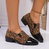 2025 Pointed Toe Flock Leopard Heeled Shoes for Women Vintage Patchwork Party Loafers Shoes Mujer Daily Luxury Heels Women