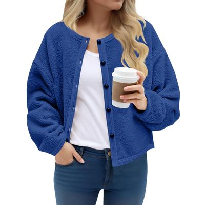 Женское модное осенне-зимнее повседневное классическое пальто на пуговицах с круглым вырезом и коротким меховым подкладом, с длинными рукавами