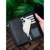 Унисекс Кожаный Портфель-Визитница Длинный Кошелек с Отделением Для Телефона Черный