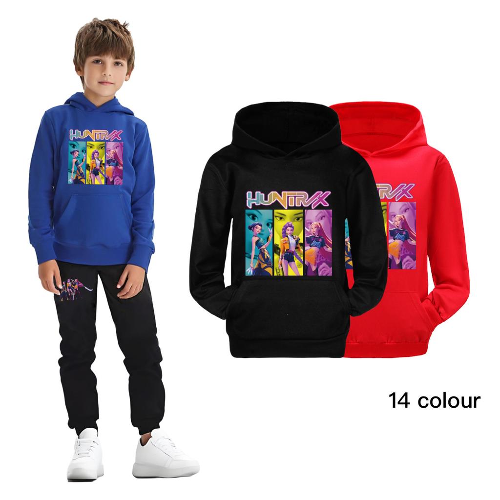 Kids Clothing Sets Kpop Witch Hunting Team Bag Hoodie Children's Hoodie Hoodie Casual Set