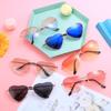 Vintage Ocean Lenses Outdoor Goggles Metal Frame Heart Shaped Sunglasses Sun Glasses Gradient