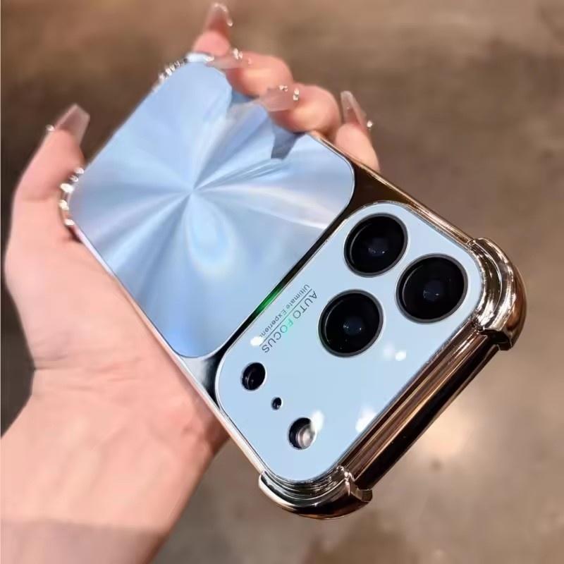Роскошный чехол с покрытием, текстурой CD, лазерной эстетикой для iPhone 17 Air 16 15 14 13 Pro Max Plus, ослепляющий, цвета Аврора, броня, противоударная крышка