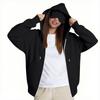 Women's Fashion Casual Long Sleeve Solid Color Hooded Sweatshirt Tops