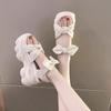 Women's Sandals Summer New Platform High Heel Small Daddy Sports Beach Bow Roman Shoes