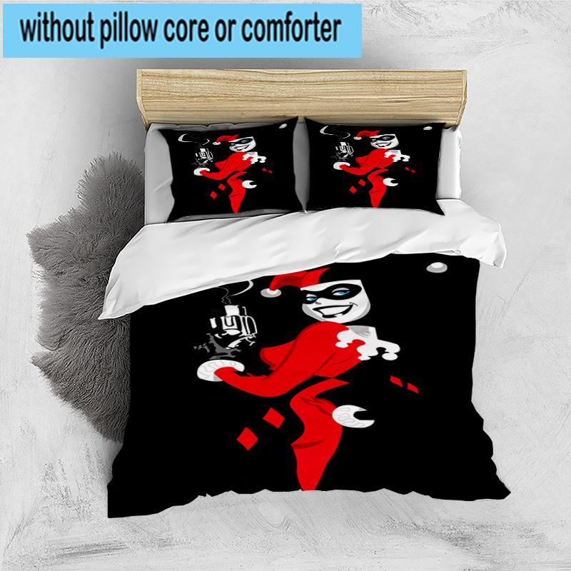 3PCS Dark Gothic clown Beauty 3pcs Bedding,Including 3PCS Duvet Cover And 2pcs Pillowcases Perfect for Christmas,Ideal for Bedroom, Dormitory