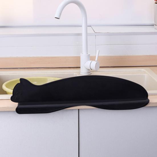 2 шт. Защитная крышка для раковины с изображением мультяшного кота с присосками, защита от брызг для мытья овощей, кухонная столешница с изображением котенка, защищающая от брызг