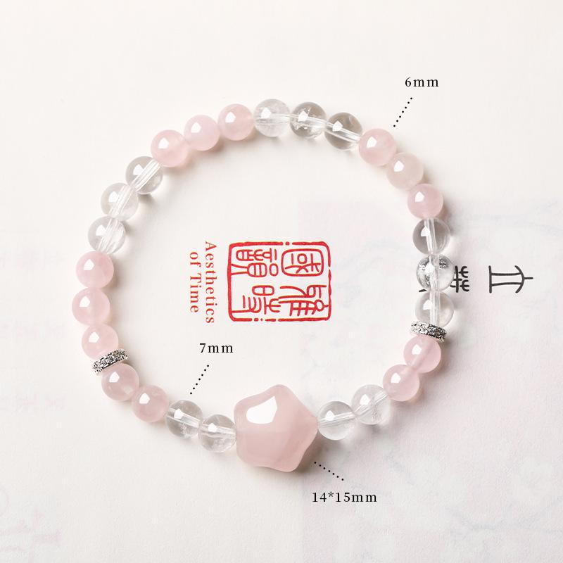 Amethyst & White Crystal Beaded Bracelet for Girls - Sweet Summer Fairy Jewelry