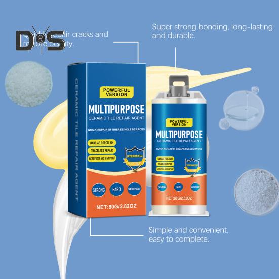 80G набор для ремонта затирки для плитки со скребком, круглой наждачной бумагой, палочкой для перемешивания, толкателем, водонепроницаемым средством для ремонта плитки для дома, кухни, ванной комнаты