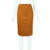 Women's High Waist Pencil Skirt, Solid Color Polyester Slim Fit Skirt with Back Slit