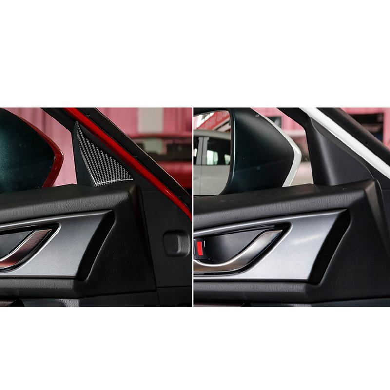 Для Mazda 3 Axela 2017-2018 2 шт. настоящее углеродное волокно, дверь, окно, крышка, наклейка, отделка салона автомобиля