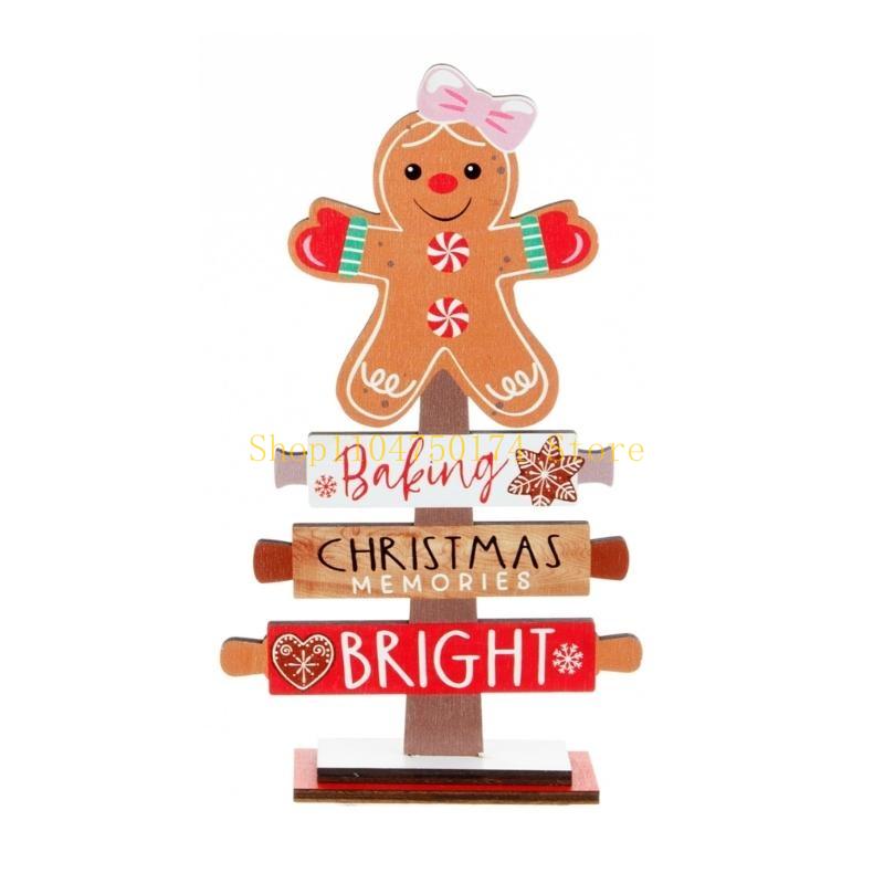 Festival Gingerbreads Man Ornament Letter Christmas Tree Tabletop Sign for Office or Home Shelves Decoration Gift top sale