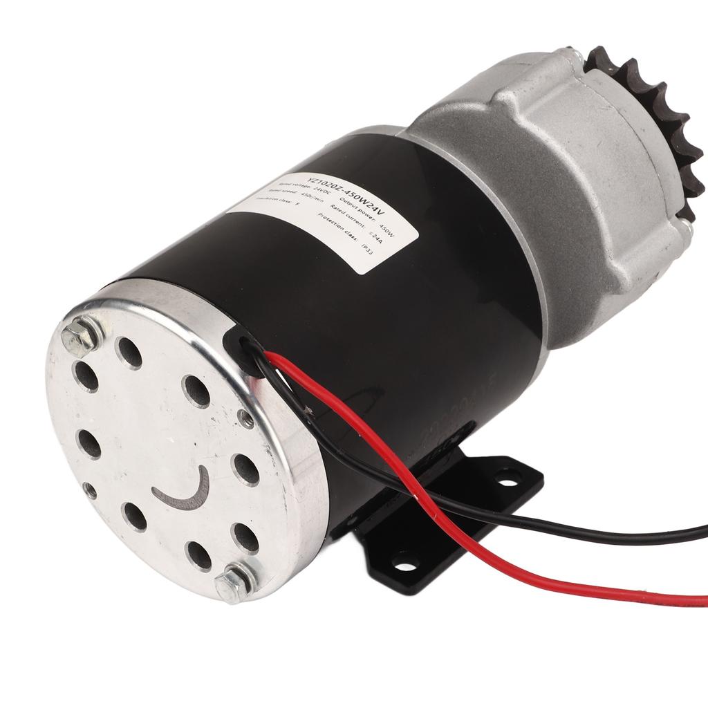 24V 450W Gear Reduction Electric Motor 18 Tooth High Torsion Aluminum Alloy Low Noise Motor for Agricultural Machinery