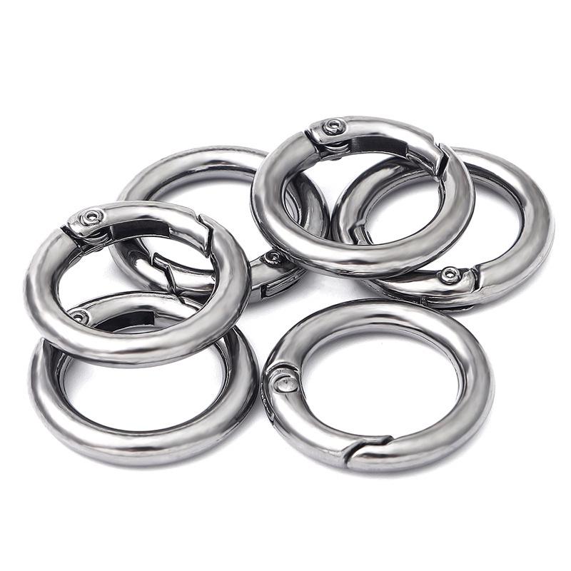 5 цветных колец из сплава, круглый брелок для ключей, крючок для сумки, самодельные аксессуары для украшений из открытых пружинных колец.