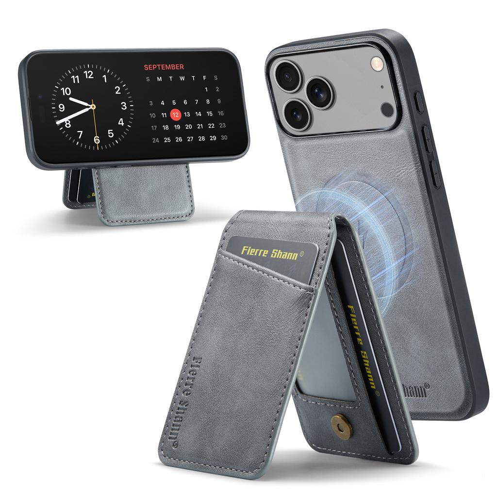 Auto Leather Phone Case for iPhone 17 Pro Max 17air 16e 16 Plus 15 14 13 Pro 12 11 7 8 SE2 Detachable Magnetic Card Holder Cover