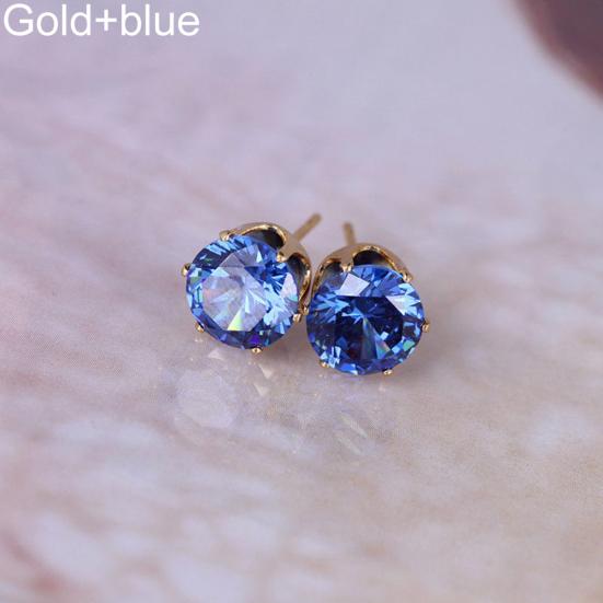 Women Fashion Jewelry Elegant Cubic Zirconia CZ Ear Stud Earrings Wedding Gift MIT