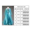 (7-8 Years) Frozen Elsa Princess Long Tulle Sleeve Dress Kids Girls Halloween Carnival Party Cosplay Ice Queen Fancy Dress Up Performance Costume