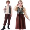 Renaissance Peasant Princess Costume Girls Dress Boys Shirt Pants Christmas Carnival Halloween Masquerade Fancy Dress Children Cosplay Clothes