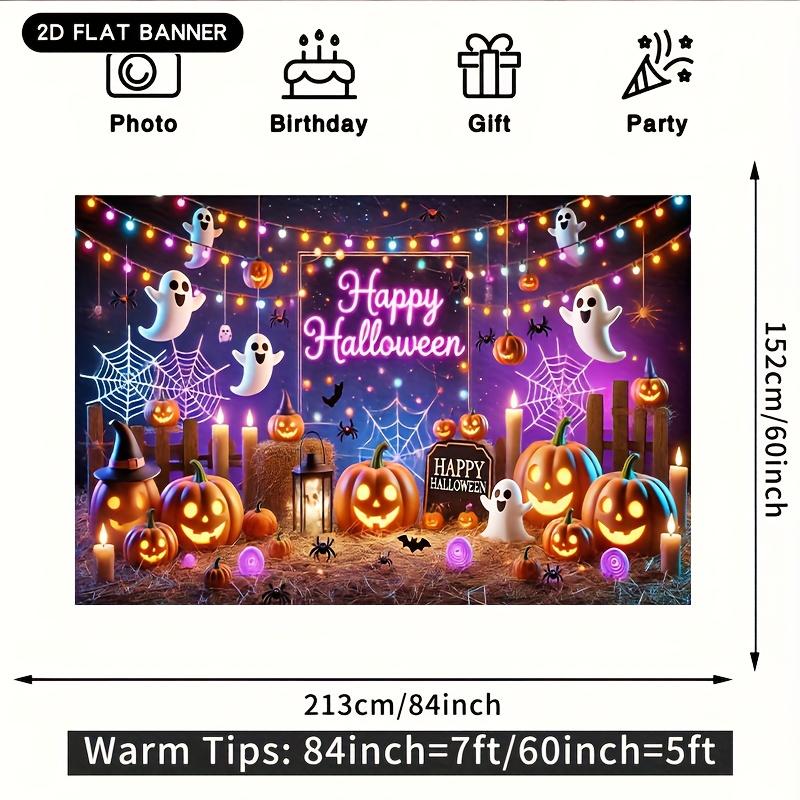 1pc Halloween background banner, terrifying pumpkin design, Christmas and universal holiday decorations