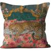 Maximalist Funky Tiger Leopard Cheetah Pillow Covers 18x18, Eclectic Home Decor, Tropical Trendy Preppy Colorful Tiger Decorative Throw Pillow Covers