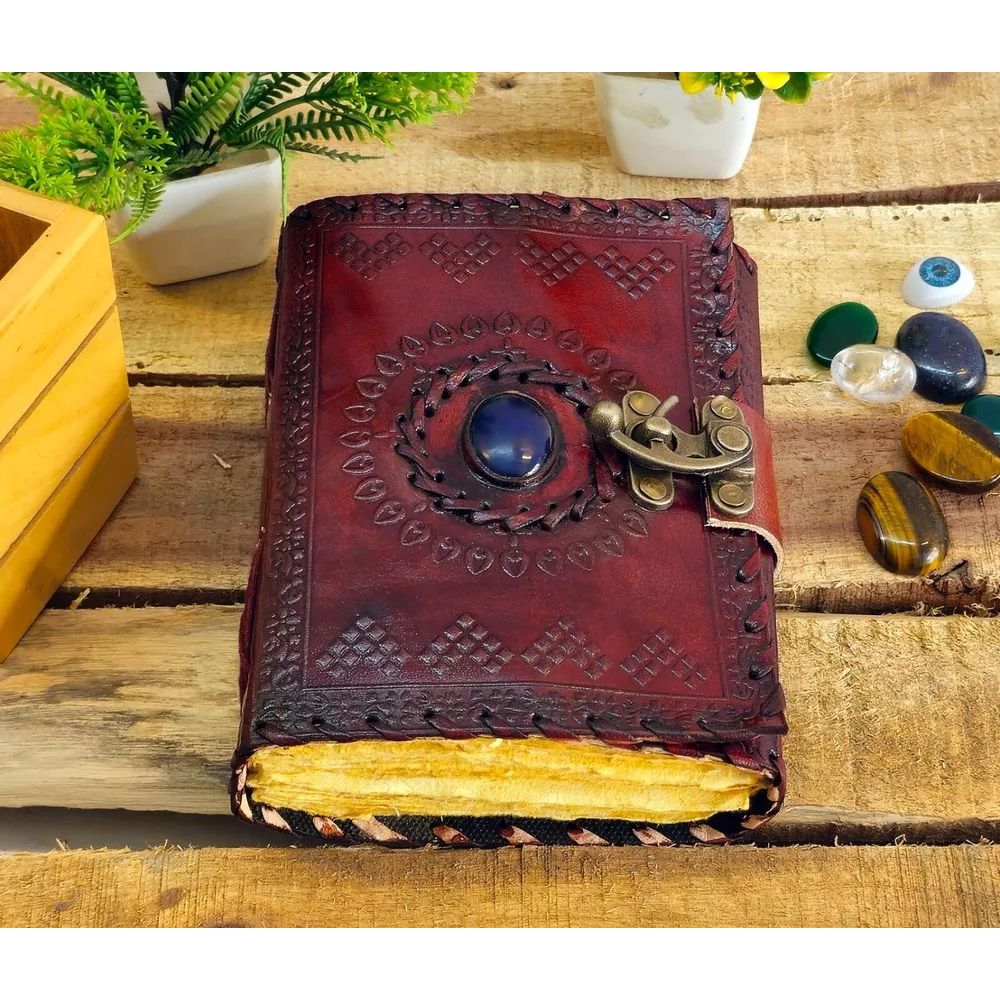 Журнал Гримуара Кожаный журнал Пустая книга заклинаний Книга теней Кожа