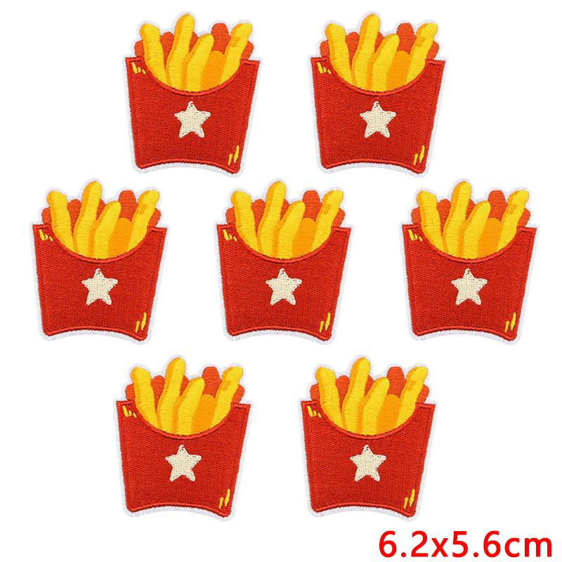 10 шт. Милые мультяшные вышитые нашивки DIY Пудинг Пончики Мороженое Дудл Наклейки Пришивные нашивки для украшения одежды