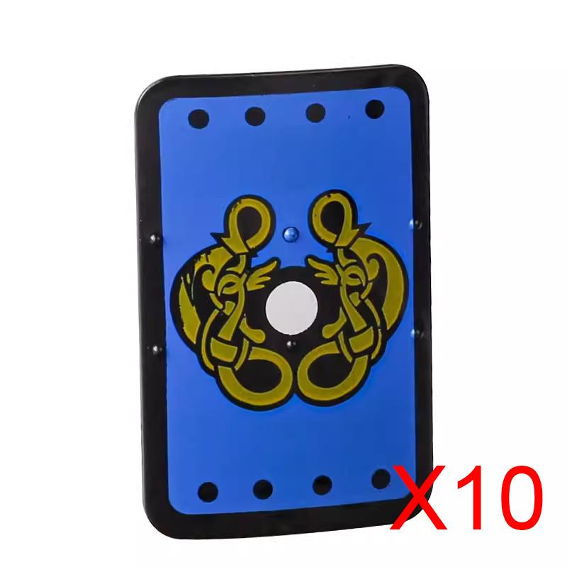 Конструктор MOC Средневековый Рыцарь Римский Солдат Аксессуар Шлем Головной убор Огненное Перо Щит Черный Орел Королевский плащ Кирпичная Игрушка