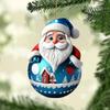 New Cartoon Flat Acrylic 2D Pendant Santa Claus Christmas Tree Interior Decoration Pendant, Party Use