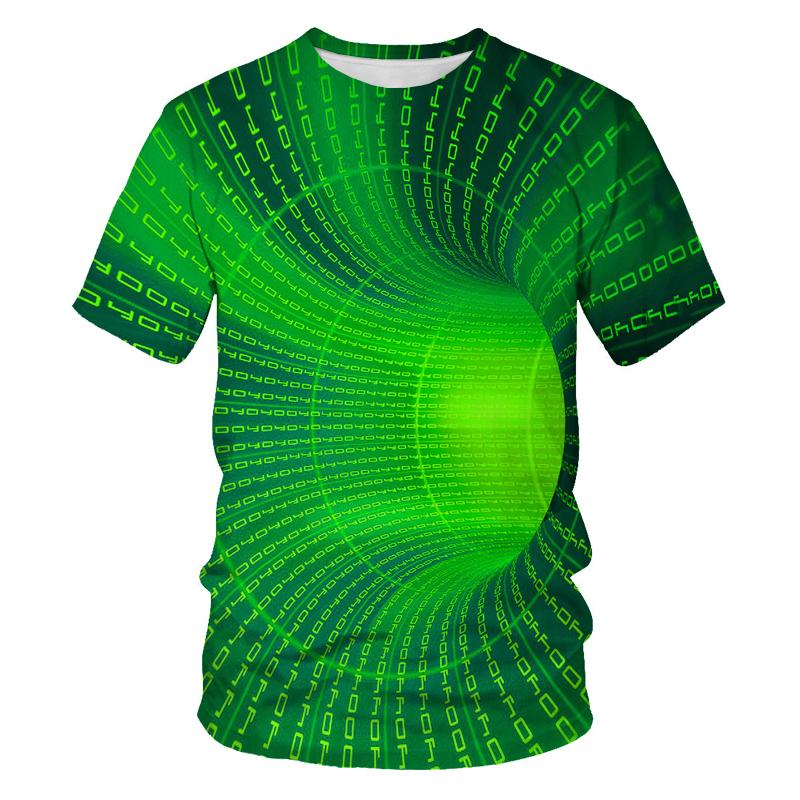 Fashion Men's T-shirts With Abstract Three-dimensional Graphic T Shirts Summer Casual Breathable T-shirts with Short Sleeves Top