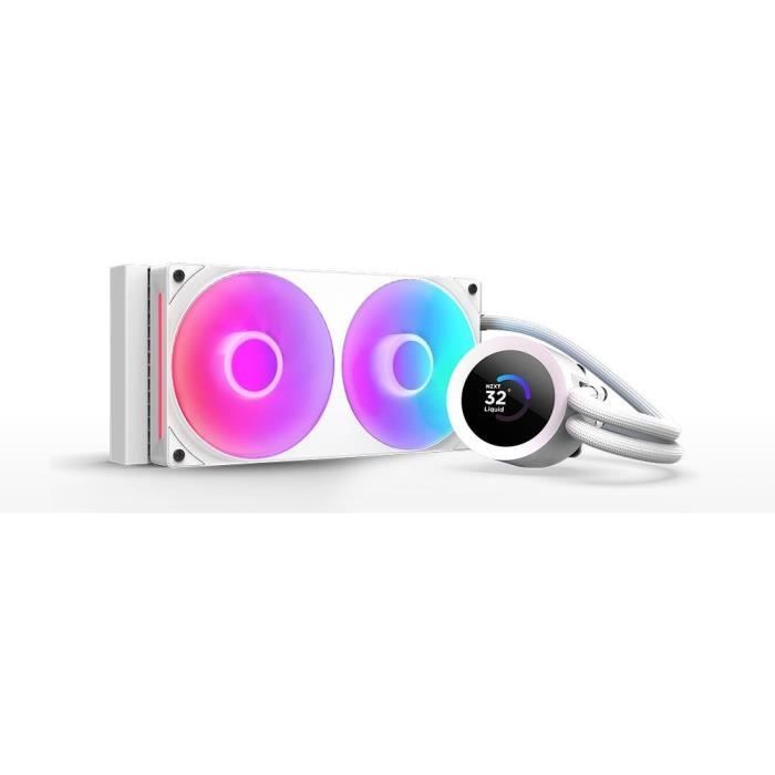 Watercooling - NZXT - RL-KR240-W2 - Kraken Plus 240 RGB - Écran carré 1.54" personnalisable et ventilateurs RGB - Blanc