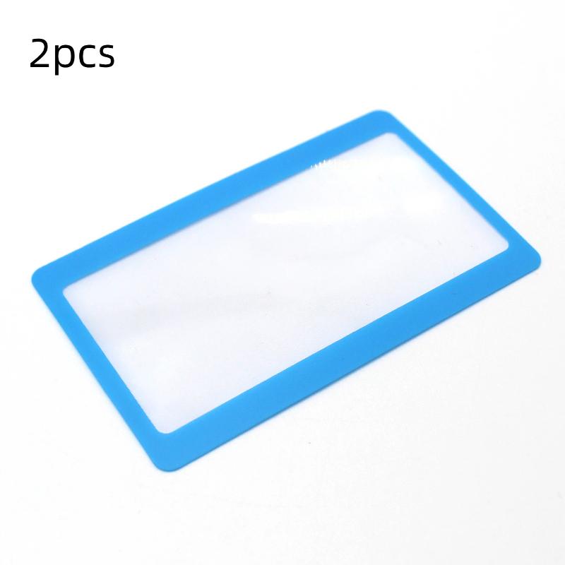 2Pcs Portable Pocket Card Magnifiers Slim Compact Magnifying Glass for Camping Travel  Reading Use