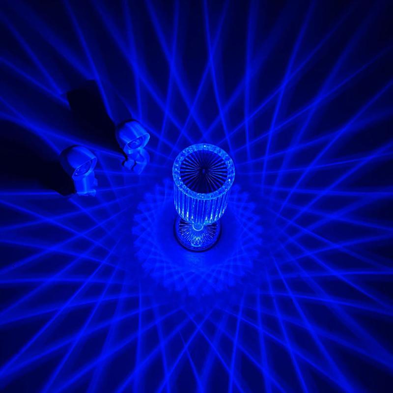 Настольная лампа с кристаллами и бриллиантами, цветной светильник RGB с сенсорным управлением, романтический светильник для спальни, акриловый перезаряжаемый USB ночник, проекционный светильник